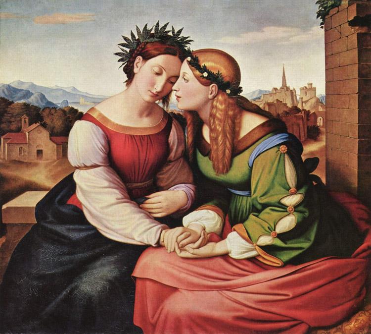 Overbeck, Johann Friedrich Italia and Germania (shulamith and Mary) (mk09) oil painting image